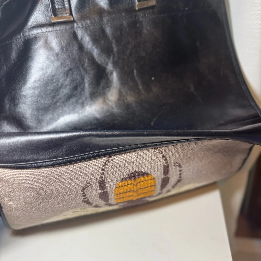 Vintage Bee Embroidered Needle point briefcase Bag
